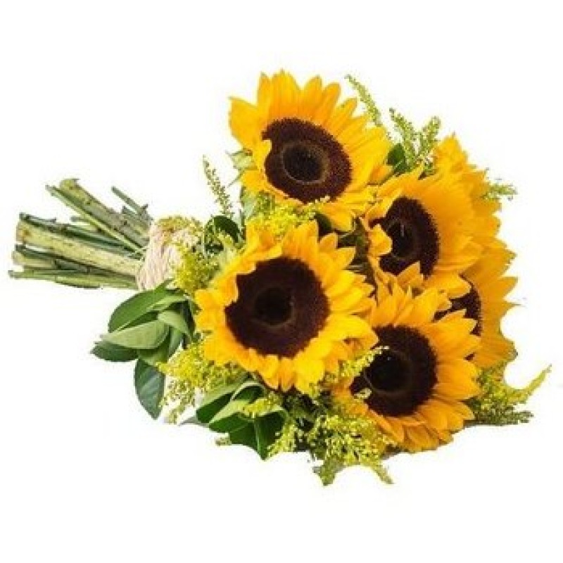 Buquê de Girassol 40cm com 5 Flores (Rústico)